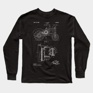 Tractor Patent 1934 Vintage Tractor Blueprint Long Sleeve T-Shirt